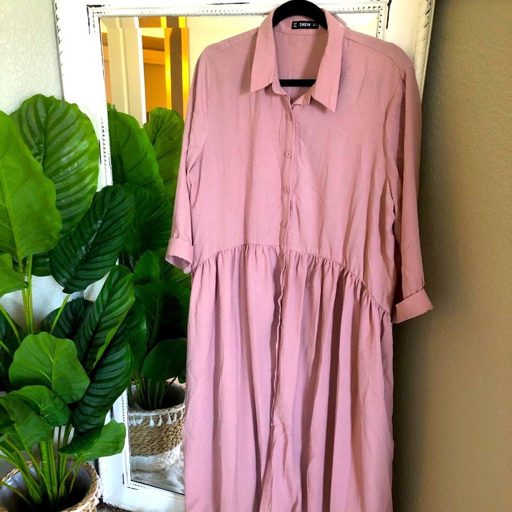 Mauve button up dress